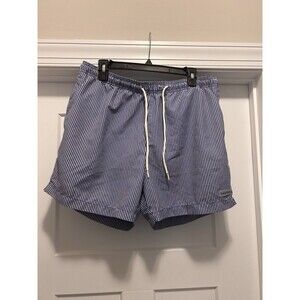 Pacsun Shorts Mens Size XL Swim Trunks Blue White Seersucker Stripes Net Briefs